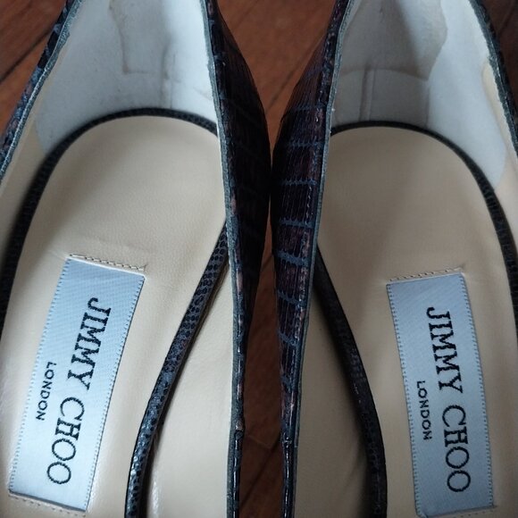 Jimmy choo lizard embossed patent pumps - Picture 5 of 8